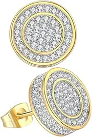 [GLSTOY] 1 Pair Plated Hip Hop Ear Studs for Men Lightweight Earrings Fashionable Ear Jewelry for Casual Outfits and Special Occasions Unique Him