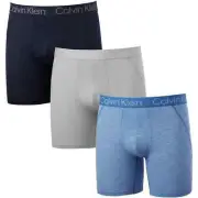Calvin Klein Men's Micro Mesh Boxer 4 Way Stretch, 3 Pack Blue Size L NEW