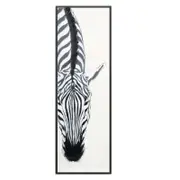 Willow & Silk Classic Zebra with Artificial Fur Framed Canvas Wall Art