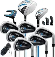 IZZO Golf EZ2 14 Piece Mens Right Hand Golf Club Set with Golf Bag - 14 Piece Complete Golf Club Set for Right Handed Golfers, Comes with Golf Bag