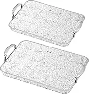 2 Pack Rectangle Serving Tray Jewelry Storage Tray Decorative Display Tray Fruit Plate Serving Container for Candy Snacks Nuts