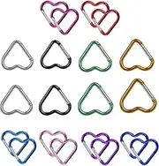 [Yharnamite] 20 Pcs Heart Carabiner, Mini Keychain Clips, Carabiner Keyring, Durable Quick Release Heart Shaped Carabiner for Home, RV, Camping, Fishing, Hiking, Traveling