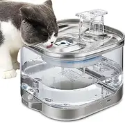 Cat Rechargeable Water Dispenser,Pet Smart Wireless Water Dispenser 2L/67oz, Inside with Senor with 3 Filters,Silent Pump,Transparent Water Tank,for Cat Dog, Pets(Auto Shut-Off Water Shortage)