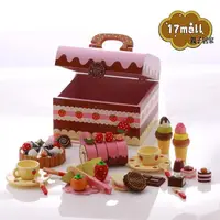 在飛比找momo購物網優惠-【17mall】巧克力餅乾下午茶木製玩具手提組(家家酒 木製