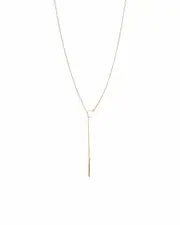 Gold Tone Circle Bar Lariat Fine Necklace