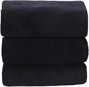 Microfiber Bath Towel-Soft and Lightweight Face Towel, Gym Towel (Black)(150X200cm)