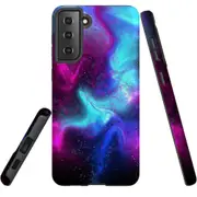For Samsung Galaxy S21 FE Case Armour Cover, Abstract Galaxy