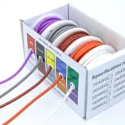 5 Colors Mix Box 4M/roll Electirc Wire 16/17AWG Super Soft Silicone Wire Heat Resistant Flexible Tinned Copper Stranded