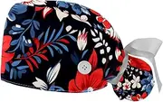 [YTYVAGT] 2-Pc,Gourd-Shaped Working Cap,Fisherman Hat with Buttons and Cotton Sweatband,Colored Pattern Flowers