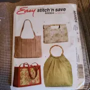 Sewing Pattern Purses & Shopping Bags Mccalls 4904 Rings Bar & Straps OSZ