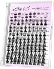 VEYESBEAUTY Lash Clusters Individual Eyelash Extensions Thin & Invisible Band DIY False Eyelashes for Self-application Newbie's Five-Second Series Natural Wispy Lash Tray, Manga 8-18mm Mixed Length