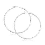 Sterling Silver50x2 mm Twist Hoop Earrings