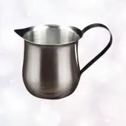 Milk Frothing Pitcher Jug Bottle Holder Doorstep Small Silver