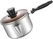 WATIIFUFU Stainless Steel Soup Pot Thicken Oil Filter Milk Pan Induction Cooker Safe Nonstick Cooking Pan