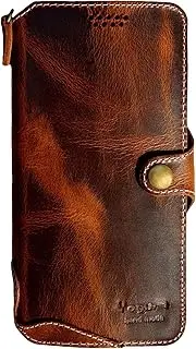 [Yogurt] Case for Samsung Galaxy S23 Ultra, Genuine Leather Wallet Cover for Samsung S23 Ultra, Handmade Dark Brown