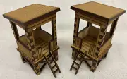 2x Wooden Watchtower Kits. Train, OO/HO Gauge Railway Scenery