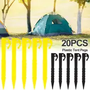 20Pcs Plastics Tent Stakes Heavy Duty Tent Pegs 5.7inch Tent Pegs Spike fipTM