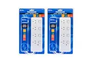 2x The Brute Power Co 4 Individual Switches Socket Port 1m Cord 10A Power Board