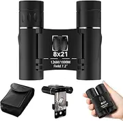 [YFBXIZHOU] Binoculars for Adults 8X21 Compact Small Mini High Powered Electronics Waterproof Coated Lenses for Travel Bird Watching Cruise Ship Hiking Camping Gear Theater Football Stargazing (Black)
