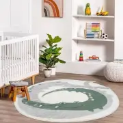 Soft Plush Round ABC Rug for Kids Room Alphabet Rug Non Round 39.4" Crocodile