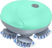 FORUBAR Handheld Head Massager Rechargeable, Portable Electric Scalp Massager, Removes Dandruff And stimulate Hair Growth, Waterproof Soft Silicone Bristles Care for The Scalp (Lake Blue)
