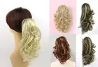 12" LONG MIX STRAIGHT CURLY HAIR PONYTAIL HAIRPIECE HAIRDO CLAW CLIP DRAWSTRING