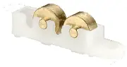 CRL 7/16" Flat Edge Tandem Brass Window Roller for 1-11/16" Housing