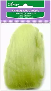 Clover Natural Wool Roving, Lime Green