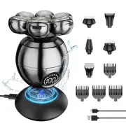 Head Shavers for Bald Men 5 in 1 Wet/Dry Waterproof 7D Magnetic Bald Head Sha...