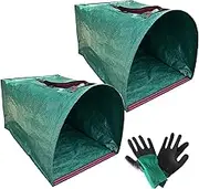 Leaf Bags | Leaf Bags Reusable - 2 Piece Reusable Trash Dustpan with Gloves for Garden Grass Lawn Leaves Debris Clippings Patio Yard Work Outdoor