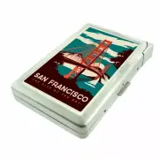 San Francisco Em1 Cigarette Case with Built in Lighter Metal Wallet