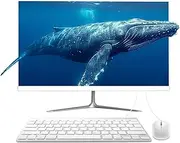 SIUGHVA All-in-One Desktop Computer, 27” Ultra-Thin FHD Display N5095 16GB RAM, 512GB SSD, Quad-Core 11, Wired Keyboard & Mouse, RGB Speaker for Gaming Office Study (N5095-16G-512G)