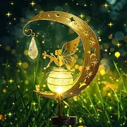 Moon Solar Lights Garden Decoration, Metal Moon Solar Lamp for Patio and Outdoor Use