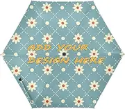 [miaozhen] custom UV 50+ automatic umbrella Blue Cute Cartoon Small Flowers White for heavy rain wind windproof sun-proof waterproof personalized umbrellas for rain compact auto open paraguas