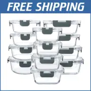 24-Piece Airtight Glass Food Storage Set with Snap Lock Lids - Meal Prep Ideal