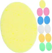 TOPPERFUN 12Pcs Oval Facial Sponges for Washing Face Exfoliating Makeup Remover Sponges Lightweight and Portable Skin Cleansing Tool for Daily Use for Gentle Cleansing and Makeup Removal