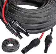 Shengbowi 30 ft Solar Cable Extension with IP67 Solar Plugs for Outdoor Applications in Car, Motorhome, Boat, Marine Photovoltaic Systems, 10AWG (6 mm²)