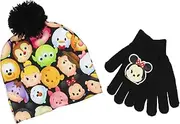 [Disney] Tsum Tsum Youth Beanie Hat and Gloves Set (One Size Minnie Black)