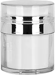 Face Moisturizer Airless Pump Jar - High-Quality Acrylic Push Down Pump | Empty Vacuum Push Cream Jars | Leakproof Travel Sample Containers for Lotion & Makeup Accessories | Practical Daily Uses