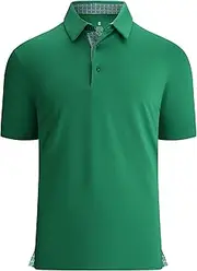 [Alex Vando] Mens Golf Shirt Moisture Wicking Quick-Dry Solid Short Sleeve Polo Shirts for Men