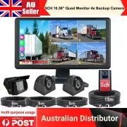 5CH 10.36"Quad Monitor DVR 360 Backup camera 12-24V For Truck RV Caravan Trailer