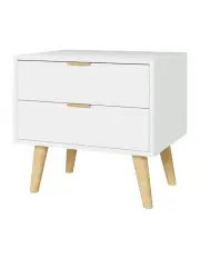 [Artiss] Bedside Table 2 Drawers in White