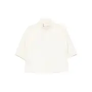 [Max Mara Studio] Max Mara Studio Short-sleeve Button Jacket 44 IT WHITE