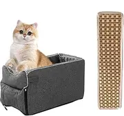 Center Console Dog Car Seat | Armrest Booster Seat | Puppy Car Seat Bed | Non-Slip Dog Protection Seat with Cooler Mat | Portable Armrest Booster Seat for Pet Car Seat
