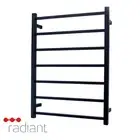 Radiant STR01 Heated Towel Rail-600x800mm-Matte Black-Bottom Right Wiring