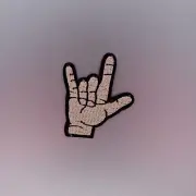 Devil Horns Patch — Iron On Badge Embroidered Motif — Rock Symbol Hand