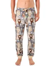 [Mitch Dowd] Funny Bear Bamboo Flannel Slim Leg Sleep Pant in Grey