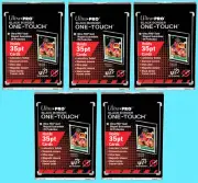 5 Ultra Pro ONE TOUCH MAGNETIC 35PT BLACK BORDER UV Trading Card Holder Case