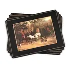 Tally Ho Collection Placemats | Set of 4 | Mats | Cork-Backed Board | Hard Pl...