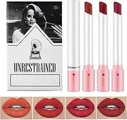 Lana Del Rey Lipstick, Set of 4 Matte Lipsticks, Lana Del Rey Lip Gloss, Lipstick Boxes, Highly Pigmented Velvet, Lipstick Makeup Set for Girls Women (Red, 4 Pieces)